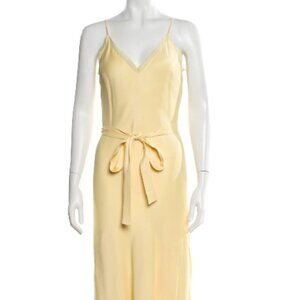 FRAME V-Neck Long Silk Dress